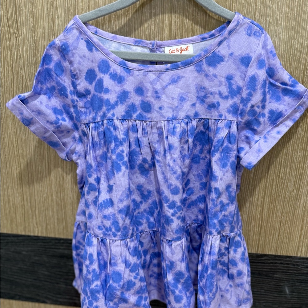 Cat & Jack Lavender Tie-Dye Blouse